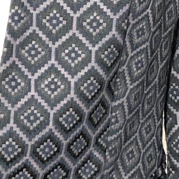 Banana Republic Women's Size 4 Open Front Textured Printed Blazer Drk Gray/Black - Picture 3 of 11